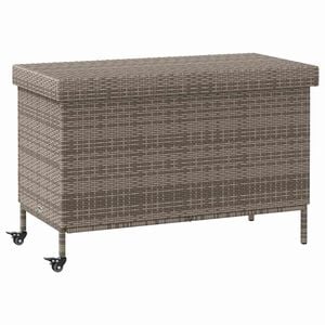 vidaXL Caixa de arruma&ccedil;&atilde;o com rodas 110x55x73 cm vime PE cinzento