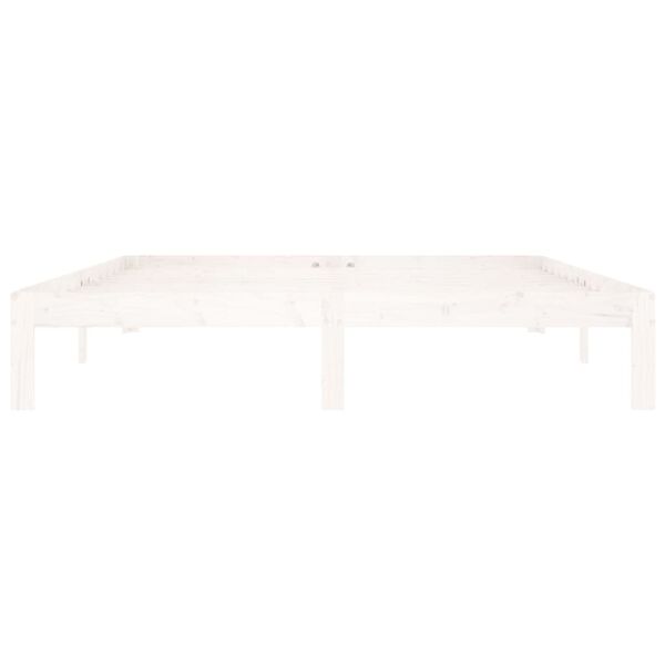 vidaXL Estrutura de cama 160x200 cm pinho maci&ccedil;o branco