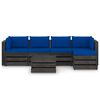 vidaXL 6 pcs conj. lounge jardim + almofad&otilde;es madeira impreg. cinzento