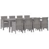 vidaXL Conjunto de Jantar para Jardim 9 unid. Cinzento-claro