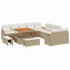 vidaXL Conjunto de Sof&aacute; de Jardim 13 pcs Bege vime PE