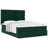 vidaXL Estrutura cama otomana colch&otilde;es 140x190 cm veludo verde escuro