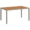 vidaXL Mesa de jardim 150x90x75cm vime PE e madeira de ac&aacute;cia cinzento