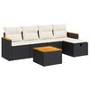 vidaXL 6 pcs conjunto sof&aacute;s de jardim c/ almofad&otilde;es vime PE preto