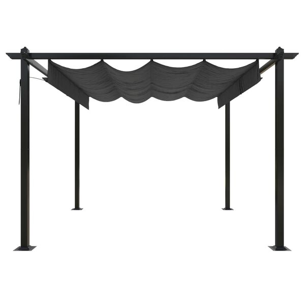 vidaXL Gazebo de jardim com telhado retrátil 3x3 m antracite