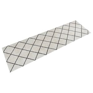 vidaXL Tapete de cozinha lav&aacute;vel 45x150 cm veludo padr&atilde;o quadrados