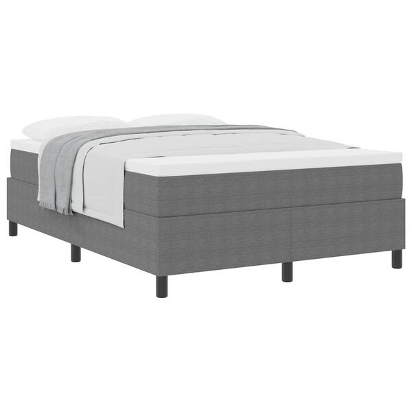 vidaXL Cama Box Cinza Claro e Branco 203 x 140 x 60 cm
