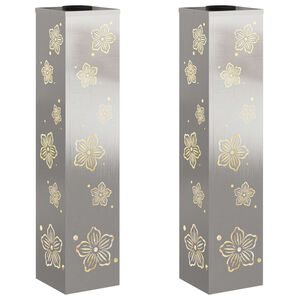 vidaXL Luz Solar LED de Caminho 2 unid. Branco quente 18 x 18 x 80 cm