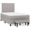 vidaXL Cama boxspring com colch&atilde;o 120x190 cm tecido cinzento-claro