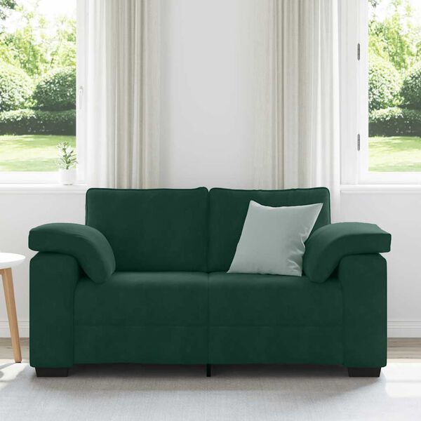 vidaXL Sof&aacute;-luvas 160x77x82 cm veludo verde-escuro