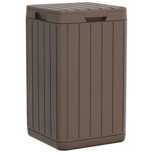 vidaXL Caixote do lixo de exterior 38x38x65 cm PP castanho