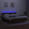 vidaXL Cama box spring c/ colch&atilde;o/LED 160x200cm tecido castanho-escuro