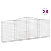 vidaXL Cestos gabião arqueados 8pcs 400x30x140/160cm ferro galvanizado