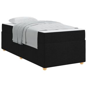 vidaXL Estrutura da Cama com colch&atilde;o Preto 80 x 200 cm tecido
