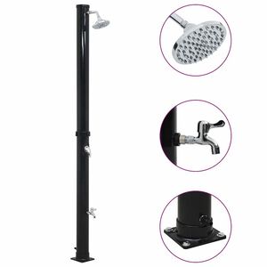 vidaXL Chuveiro solar 220 cm 20 L preto