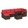 vidaXL Conjunto de Sof&aacute; de Jardim 8 pcs Castanho Rattan Sint&eacute;tico