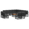 vidaXL Conjunto de Sof&aacute;s para Exterior 14 unid. Preto e Cinza Escuro