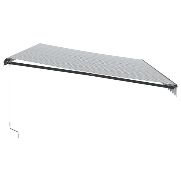 vidaXL Toldo retr&aacute;til manual 600x350 cm antracite e branco