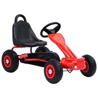 vidaXL Kart a pedais com pneus pneumáticos vermelho
