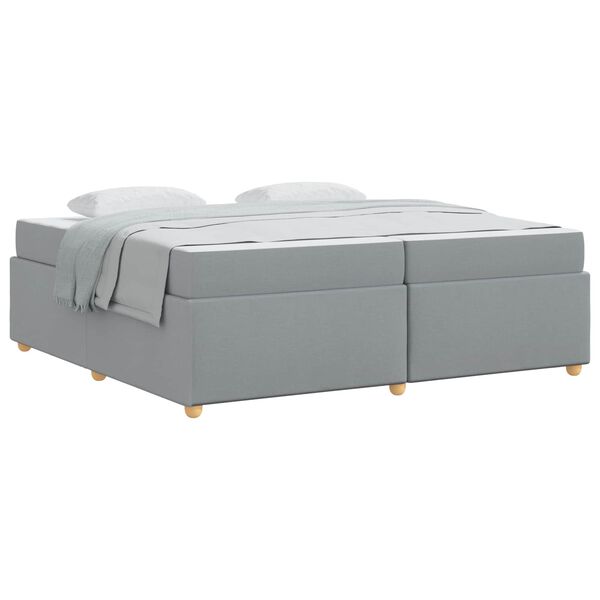 vidaXL Estrutura da Cama Cinzento-claro 200 x 200 cm tecido