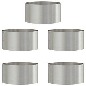 vidaXL Anel de Vaso 5 unid. Prateado 40 x 40 x 20 cm A&ccedil;o inoxid&aacute;vel