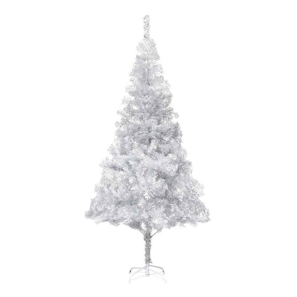 vidaXL &Aacute;rvore Natal artificial pr&eacute;-iluminada c/bola 180cm PET prateado