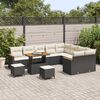 vidaXL Conjunto de Sof&aacute; de Jardim 12 pcs Preto vime PE