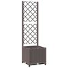 vidaXL Vaso/floreira jardim c/ treli&ccedil;a 40x40x136 cm PP castanho