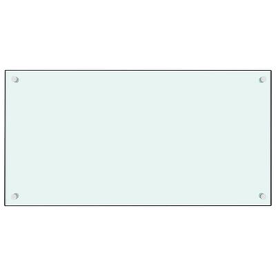 vidaXL Painel anti-salpicos de cozinha 80x40 cm vidro temperado branco