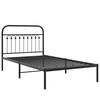 vidaXL Estrutura de cama com cabeceira 100x200 cm metal preto