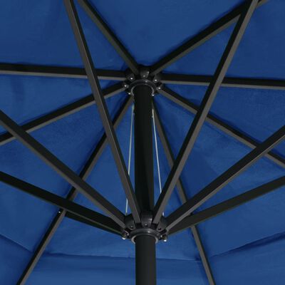vidaXL Guarda-sol de exterior c/ mastro alumínio 600 cm azul-ciano