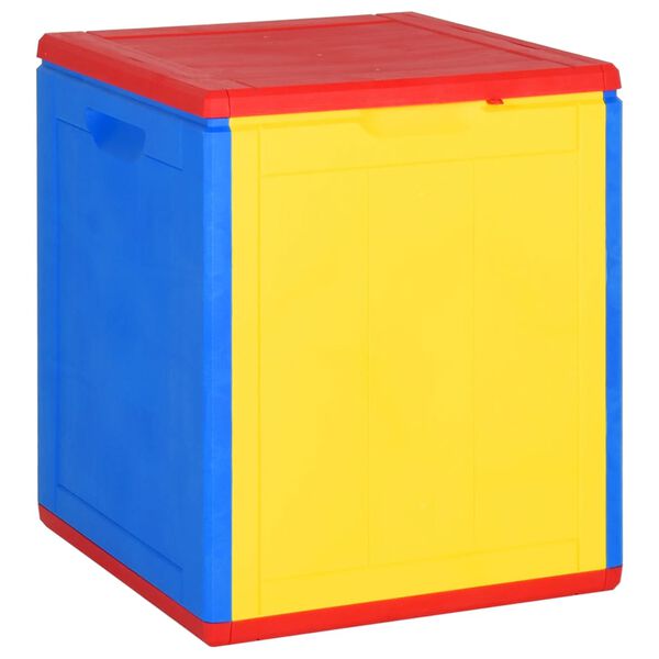 vidaXL Caixa de arruma&ccedil;&atilde;o para jardim 90 L vime PP colorido