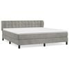 vidaXL Cama com molas/colch&atilde;o 180x200 cm veludo cinzento-claro