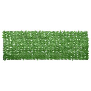 vidaXL Tela de varanda com folhas verde 300x100 cm