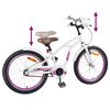 vidaXL Bicicleta Infantil 22 Polegadas para 7-12 anos Branco