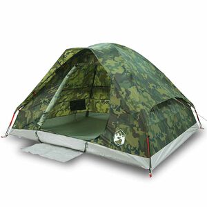 vidaXL Tenda de campismo c&uacute;pula p/ 2 pessoas imperme&aacute;vel camuflagem