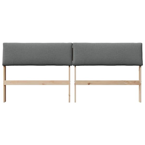 vidaXL Cabeceira estofada Cinza Escuro 200 cm