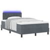 vidaXL Cama Box Spring LED com led Cinza Escuro 120 x 200 cm Veludo