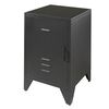 Vipack Mesa de cabeceira Bronxx com porta metal preto mate