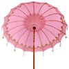 vidaXL Parasol Balin&ecirc;s com Base Rosa 215 x 215 x 260 cm