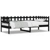 vidaXL Sof&aacute;-cama 80x200 cm madeira de pinho maci&ccedil;a preto