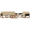vidaXL Conjunto de Sof&aacute;s para Exterior 6 pcs Natural e Bege