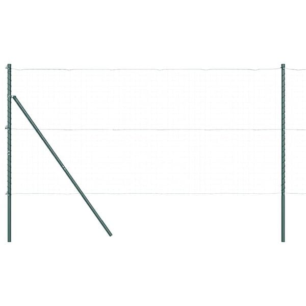 vidaXL Poste de Cerca 7 pcs Verde A&ccedil;o