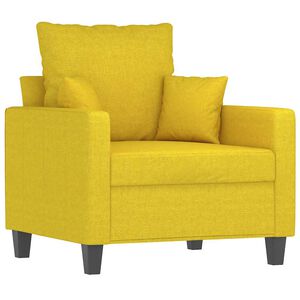 vidaXL Poltrona 60 cm tecido amarelo-claro