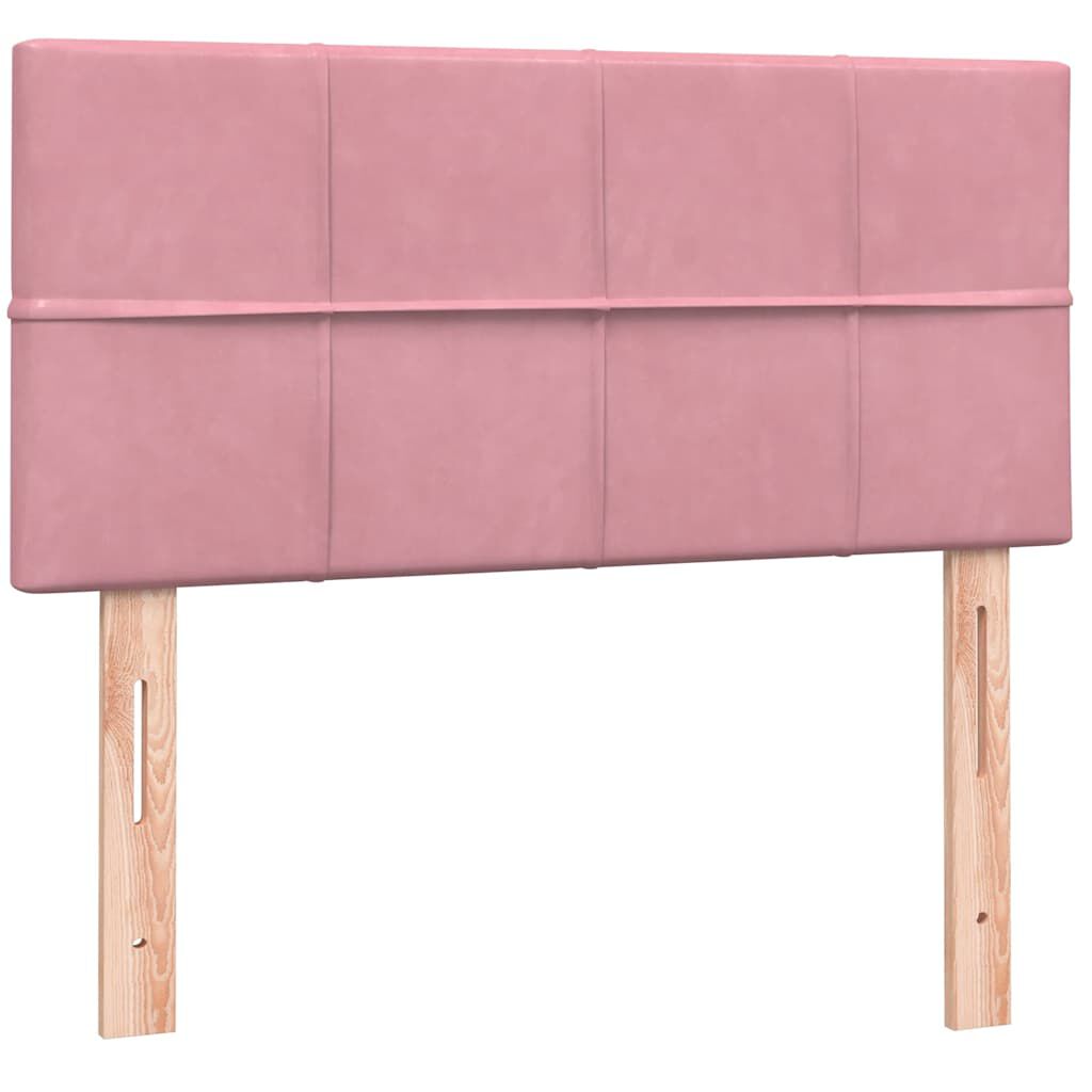 vidaXL Cama com molas/colchão rosa 90x210 cm veludo