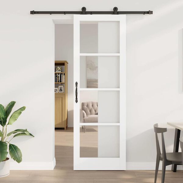 vidaXL Porta Deslizante ORKDAL Branco e Preto 78 x 232 cm
