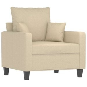 vidaXL Poltrona 60 cm tecido cor creme