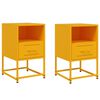vidaXL Mesas de cabeceira 2 pcs 36x39x60,5 cm a&ccedil;o amarelo mostarda