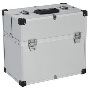 vidaXL Mala para ferramentas 38x22,5x34 cm alum&iacute;nio prateado