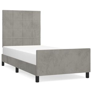 vidaXL Estrutura de cama sem colch&atilde;o 80x200 cm veludo cinzento-claro